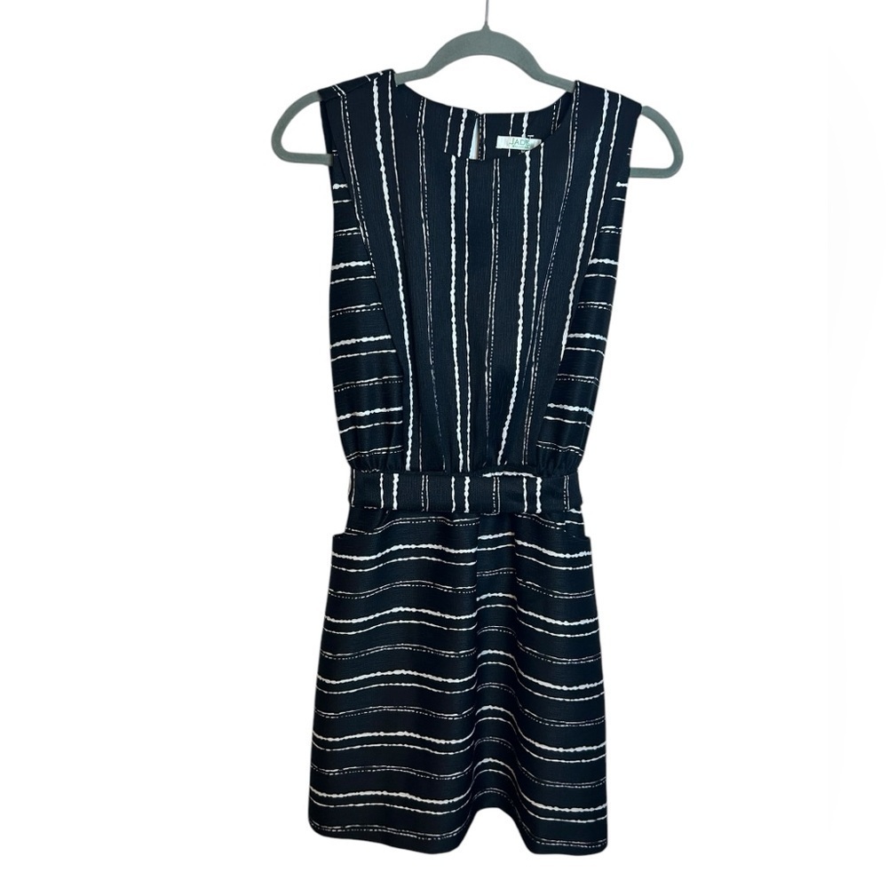 Jade Melody Tam Black & White Sleeveless Belted Dress
